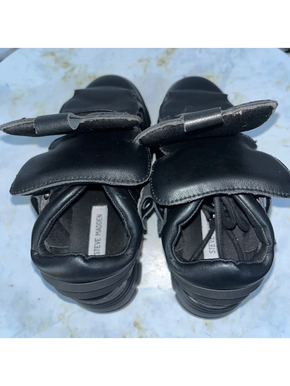 Steve Madden Women's Size 7.5M Shoes Black Chunky Goth Punk Platform Sneakers